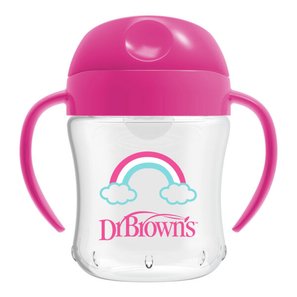 Dr. Brown's Gobelet d'entraînement bec verseur doux rose 180 ml
