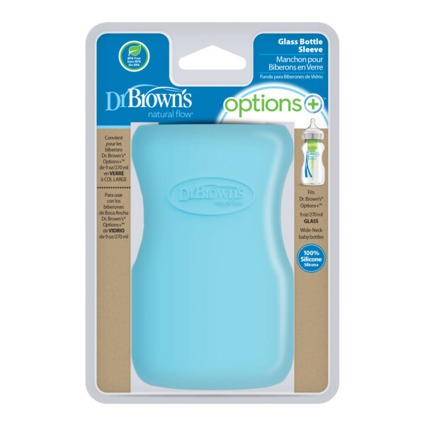 Dr. Brown's Housse de protection bleu pour biberon à large col en verre de 270 ml – Image 2