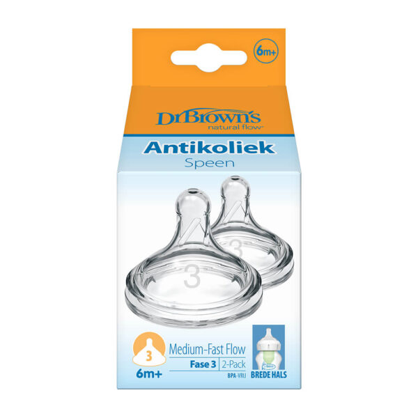 Dr. Brown's Options+ Anti-colic | Tétine phase 3 biberon à col large – Image 2