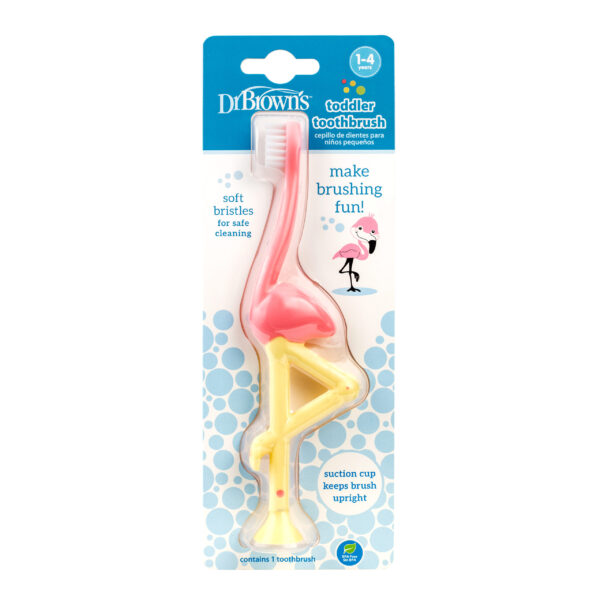 Dr. Brown's Première brosse à dents de bébé Flamant rose – Image 3