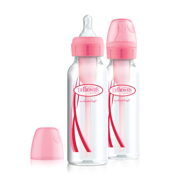 Dr. Brown's Options+ Anti-colic Bottle 2-pack |Biberon à col étroit rose 250 ml