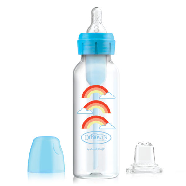 Dr. Brown's Options+ Bottle to Sippy Starter kit | Biberon à col étroit bleu 250 ml