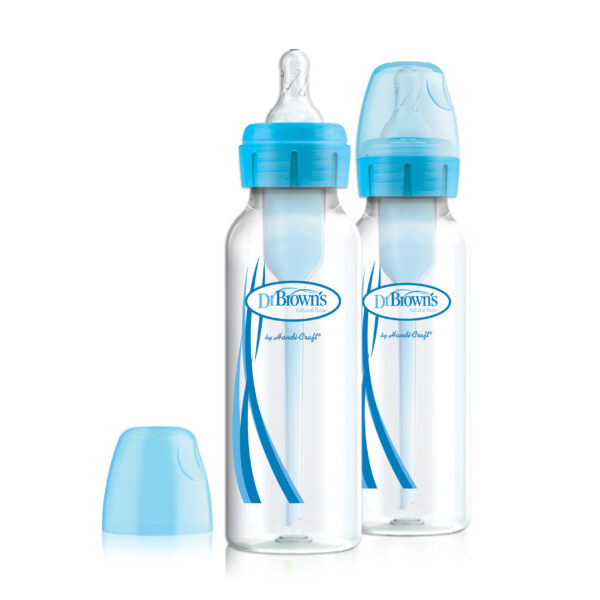 Dr. Brown's Options+ Anti-colic Bottle 2-pack | Biberon à col étroit bleu 250 ml