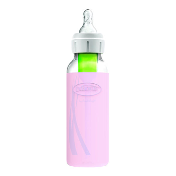 Dr. Brown's Housse de protection rose pour biberon en verre de 250 ml