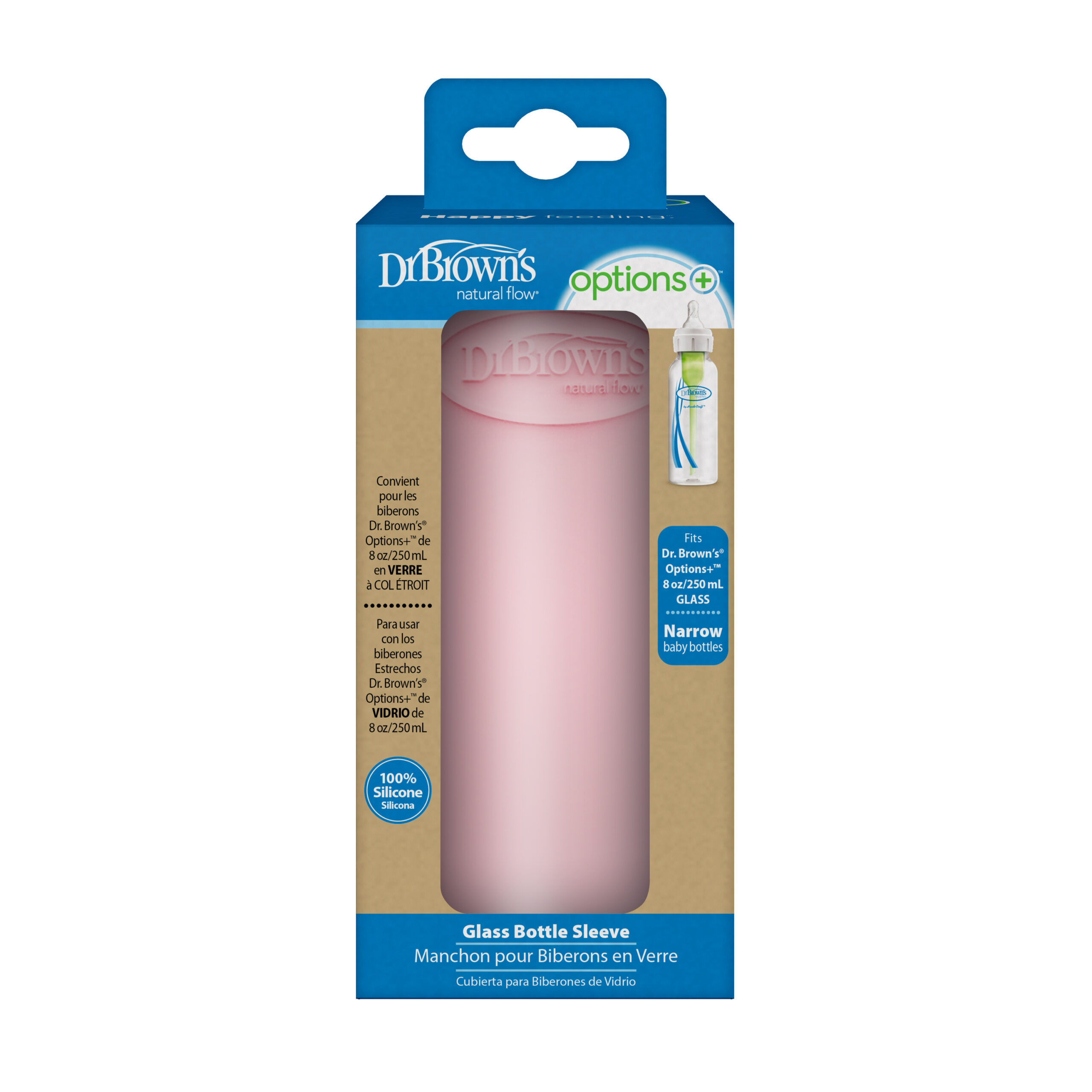 Manchon En Silicone Anti-Chute Pour Biberon En Verre 4 Et 8 Oz - Avec Poignées, Lavable Au Lave-Vaisselle