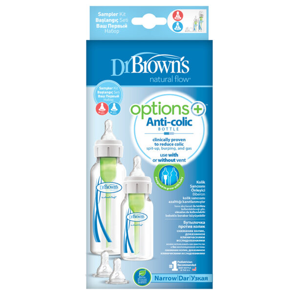 Dr. Brown's Options+ Anti-colic | Kit de démarrage biberon à col étroit 2-pack – Image 2