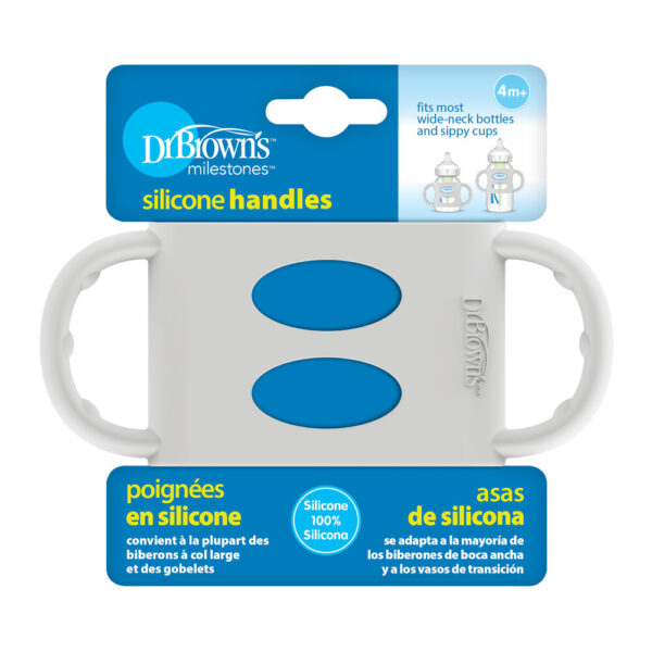 Dr. Brown's Poignées en silicone pour biberon à col large gris – Image 2