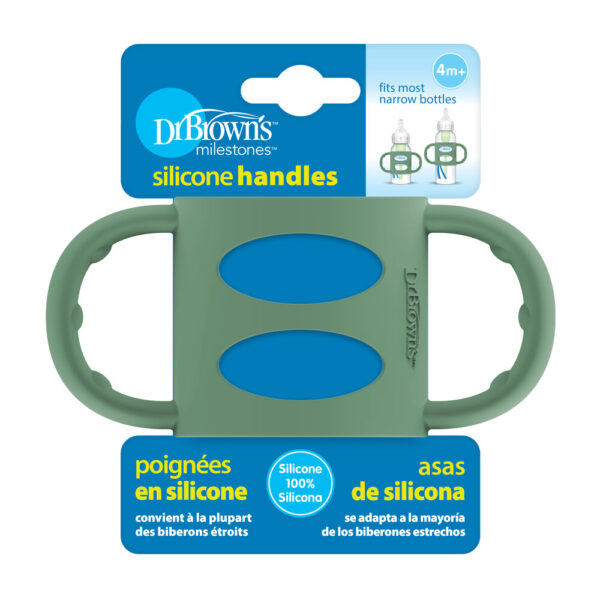 Dr. Brown's Poignées en silicone vert pour biberon à col étroit – Image 2