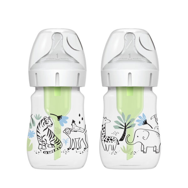 Dr. Brown's Options+ Anti-colic Bottle 2-Pack | Biberon à col large 150 ml Jungle
