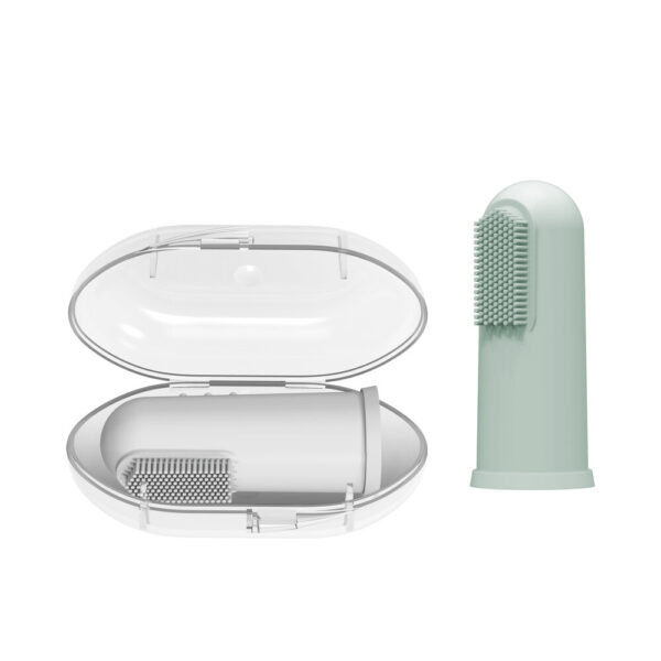 Dr. Brown's Brosse à dents au doigt gris/vert 2-pack – Image 3