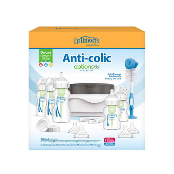 Dr. Brown’s Options+ Anti-colic Bottle Newborn Giftset | Biberon à col large – Image 6
