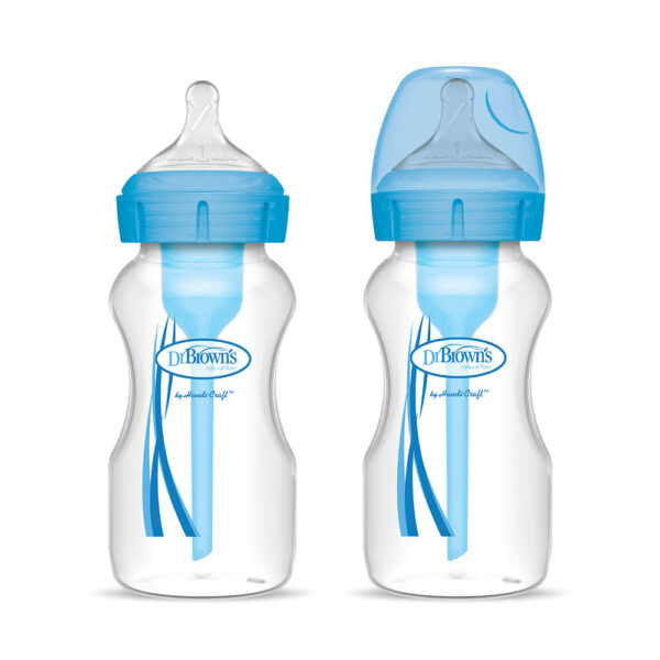 Dr. Brown's Options+ Anti-colic Bottle 2-pack | Biberon à col large bleu 270 ml