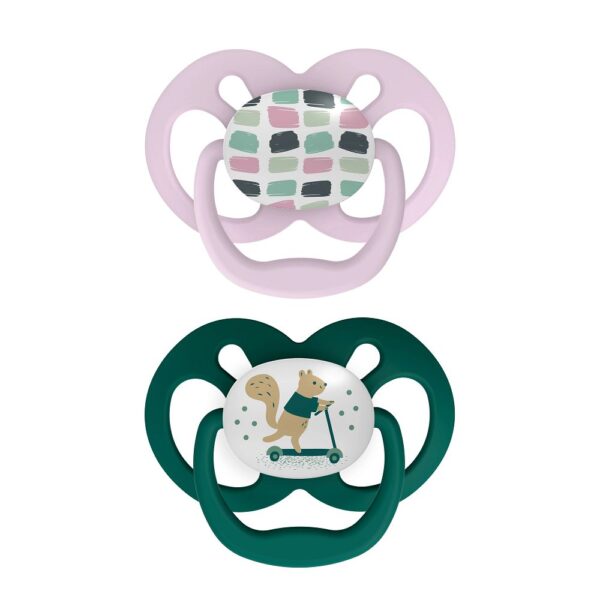 Dr. Brown's Sucette symétrique phase 2 rose/menthe pack de 2