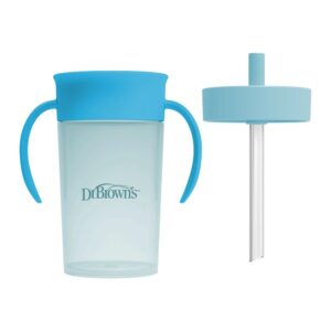 dr. brown's straw to 360° cup set bleue 300 ml